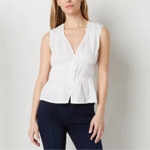 NWT Ryegrass white gathered blouse size 1X reg‎ $95